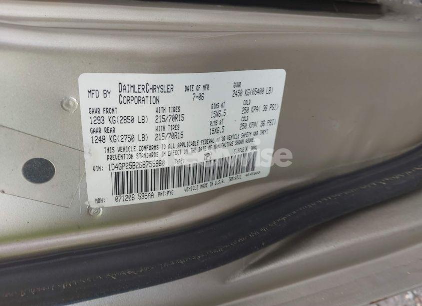 Photo 9 of 2006 Dodge Caravan SE (VIN 1D4GP25B26B755960)