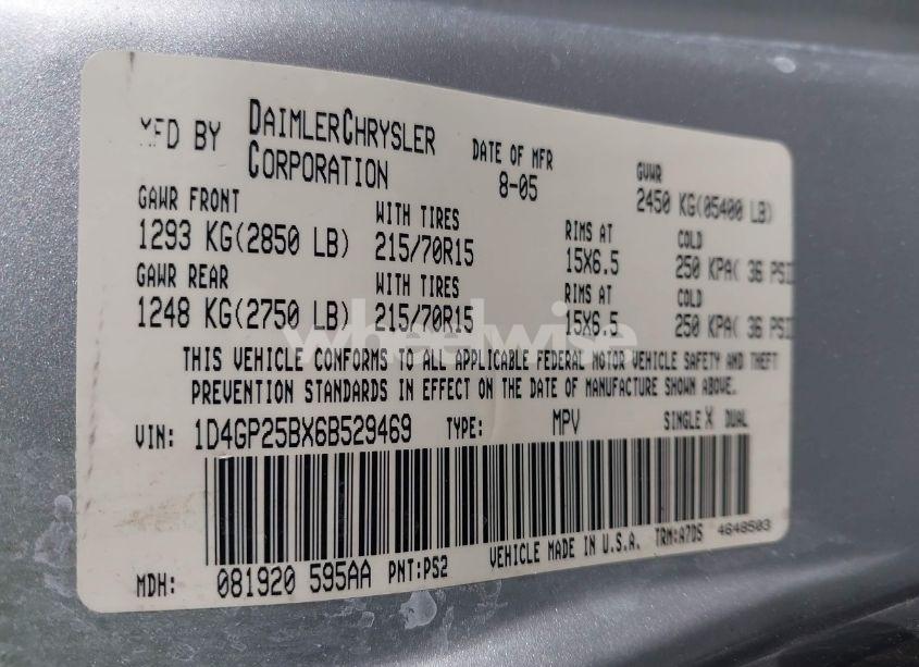 Photo 9 of 2006 Dodge Caravan SE (VIN 1D4GP25BX6B529469)