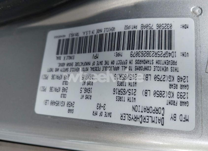 Photo 9 of 2003 Dodge Caravan SE (VIN 1D4GP25R23B263079)