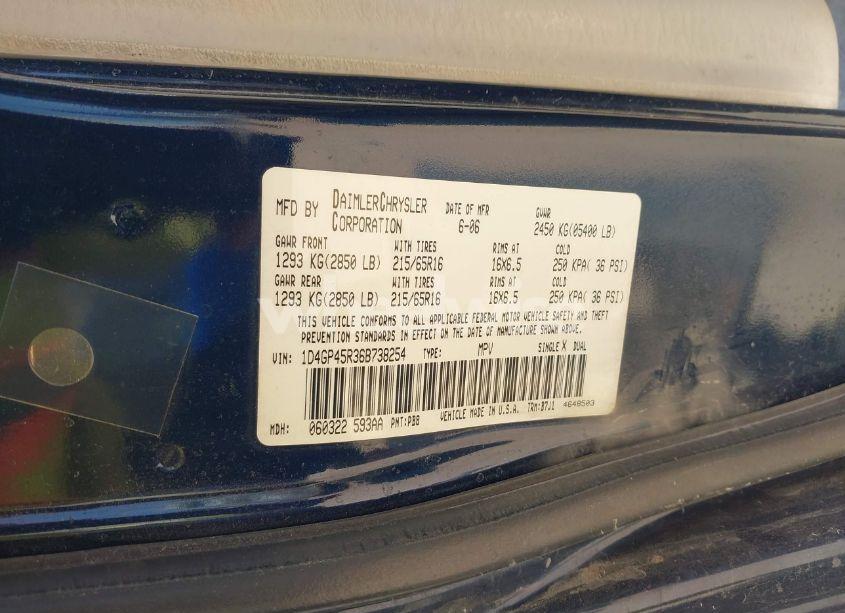 Photo 9 of 2006 Dodge Caravan SXT (VIN 1D4GP45R36B738254)