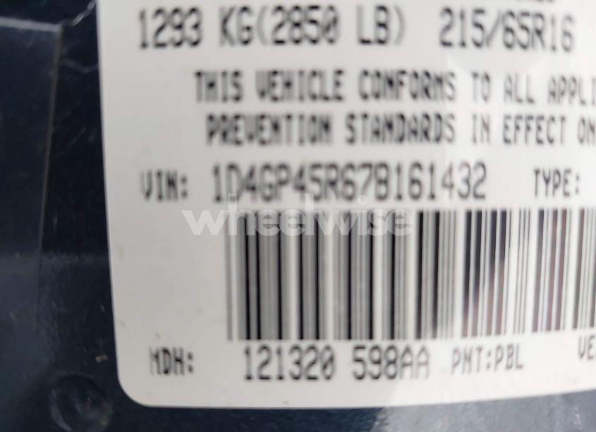 Photo 9 of 2007 Dodge Caravan SXT (VIN 1D4GP45R67B161432)