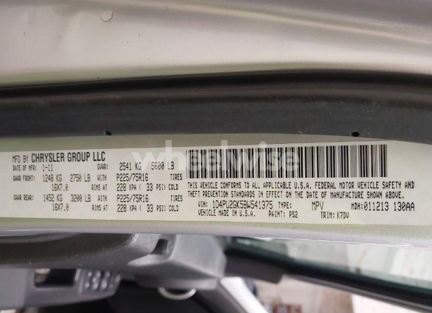 Photo 9 of 2011 Dodge Nitro SE (VIN 1D4PU2GK5BW541375)