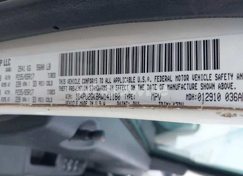 Photo 9 of 2010 Dodge Nitro SE (VIN 1D4PU2GK8AW141180)