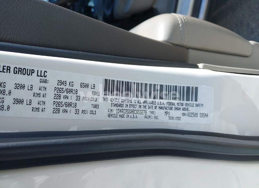 Photo 9 of 2011 Dodge Durango EXPRESS (VIN 1D4RD2GG0BC653278)