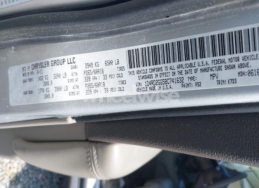 Photo 9 of 2011 Dodge Durango EXPRESS (VIN 1D4RD2GG5BC741632)