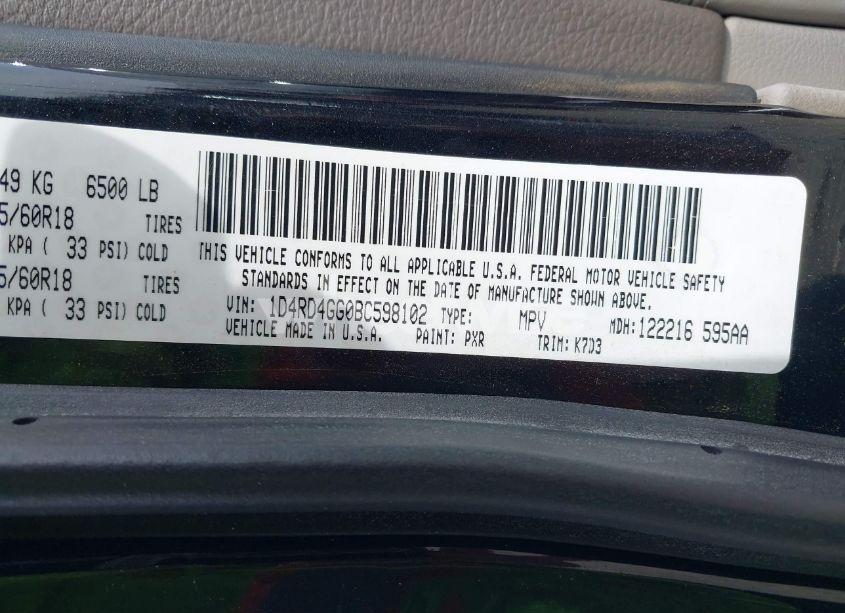 Photo 9 of 2011 Dodge Durango CREW (VIN 1D4RD4GG0BC598102)