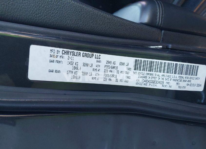 Photo 9 of 2011 Dodge Durango CREW (VIN 1D4RD4GG6BC634228)