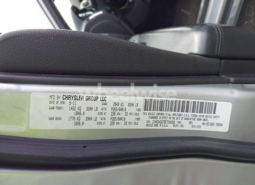 Photo 9 of 2011 Dodge Durango CREW (VIN 1D4RD4GG7BC720356)