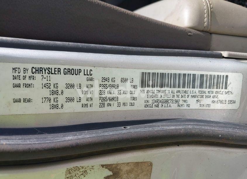 Photo 9 of 2011 Dodge Durango CREW (VIN 1D4RD4GG8BC731902)