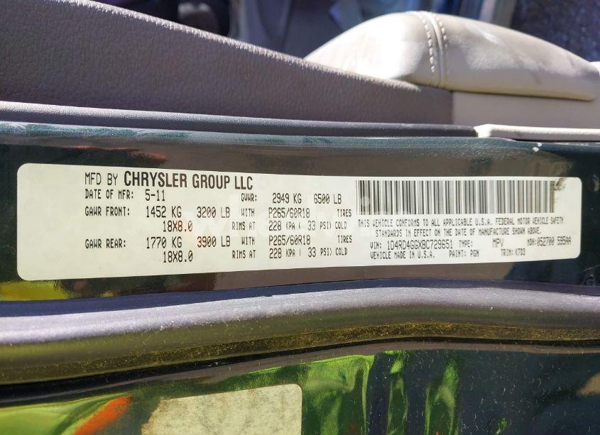 Photo 9 of 2011 Dodge Durango CREW (VIN 1D4RD4GGXBC729651)