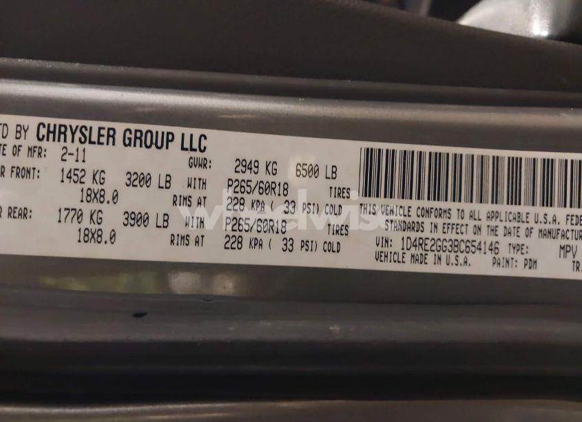 Photo 9 of 2011 Dodge Durango EXPRESS (VIN 1D4RE2GG3BC654146)