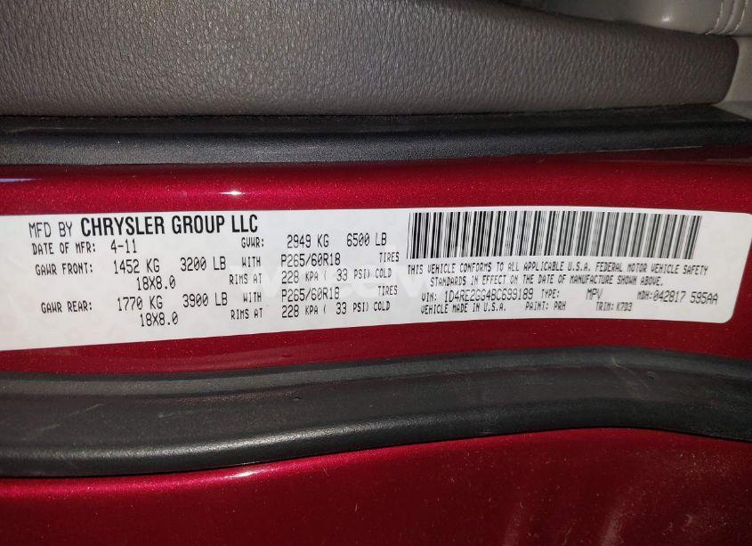 Photo 9 of 2011 Dodge Durango EXPRESS (VIN 1D4RE2GG4BC699189)