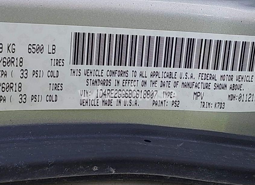 Photo 9 of 2011 Dodge Durango EXPRESS (VIN 1D4RE2GG6BC618807)