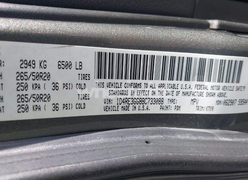 Photo 9 of 2011 Dodge Durango HEAT (VIN 1D4RE3GG8BC733088)