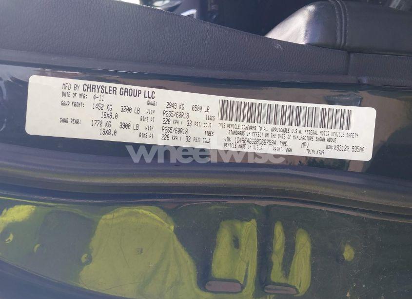 Photo 9 of 2011 Dodge Durango CREW (VIN 1D4RE4GG2BC667594)