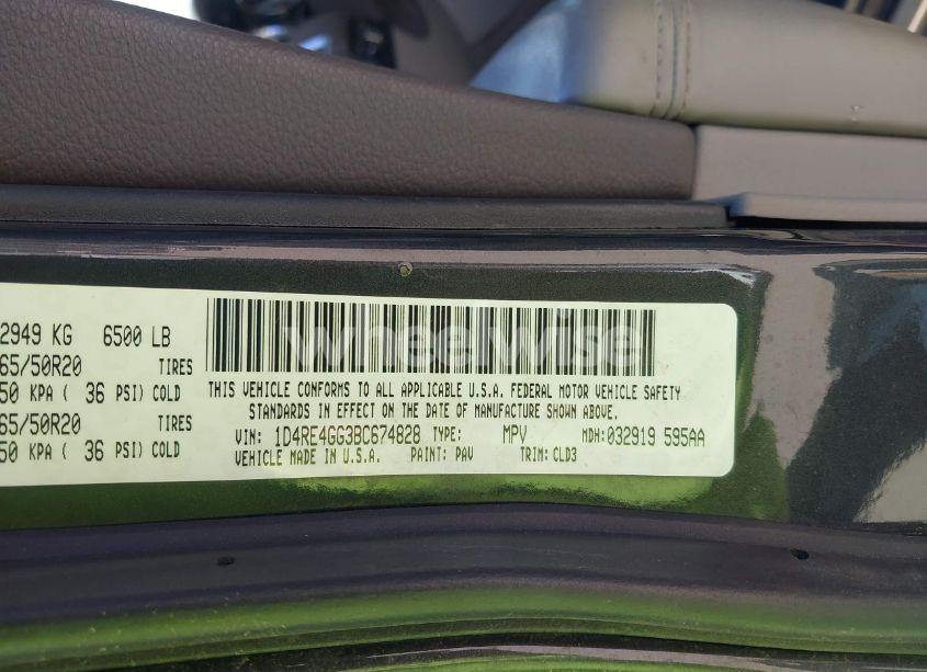 Photo 9 of 2011 Dodge Durango CREW (VIN 1D4RE4GG3BC674828)