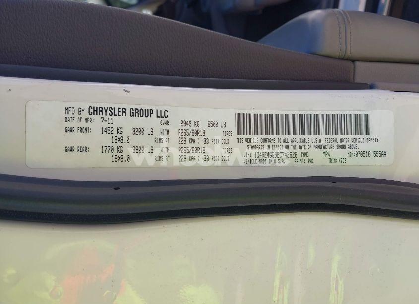 Photo 9 of 2011 Dodge Durango CREW (VIN 1D4RE4GG3BC742626)