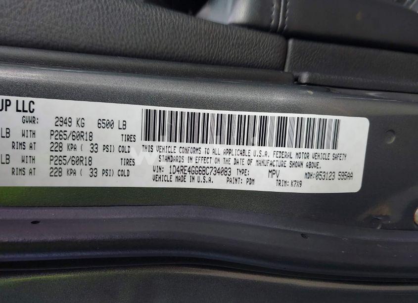 Photo 9 of 2011 Dodge Durango CREW (VIN 1D4RE4GG6BC734083)