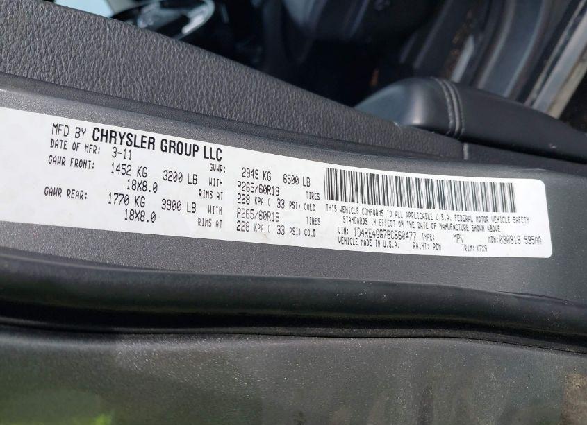 Photo 9 of 2011 Dodge Durango CREW (VIN 1D4RE4GG7BC660477)