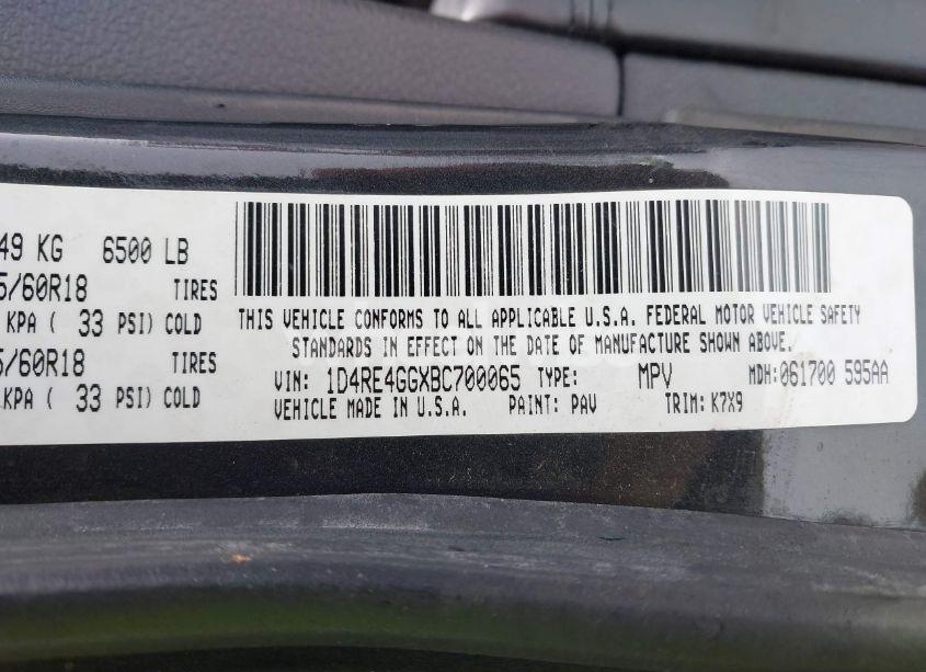 Photo 9 of 2011 Dodge Durango CREW (VIN 1D4RE4GGXBC700065)