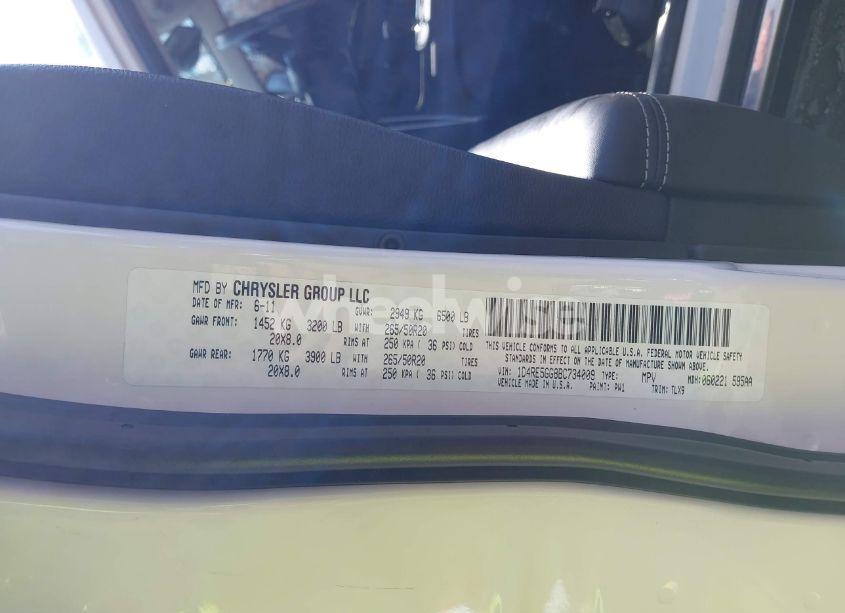 Photo 9 of 2011 Dodge Durango CITADEL (VIN 1D4RE5GG8BC734009)