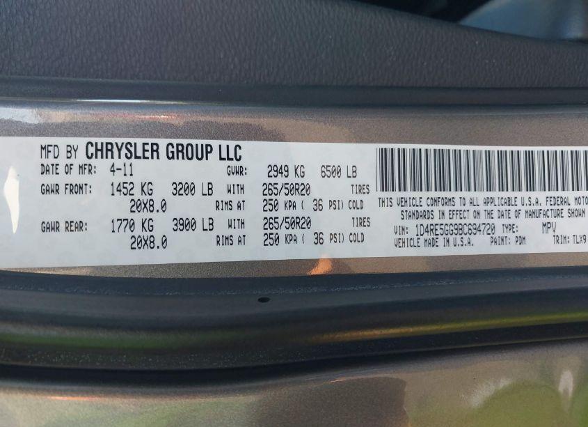 Photo 9 of 2011 Dodge Durango CITADEL (VIN 1D4RE5GG9BC694720)