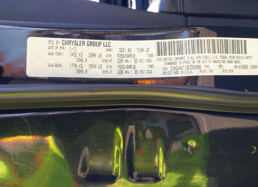 Photo 9 of 2011 Dodge Durango CREW (VIN 1D4SD4GT1BC593098)