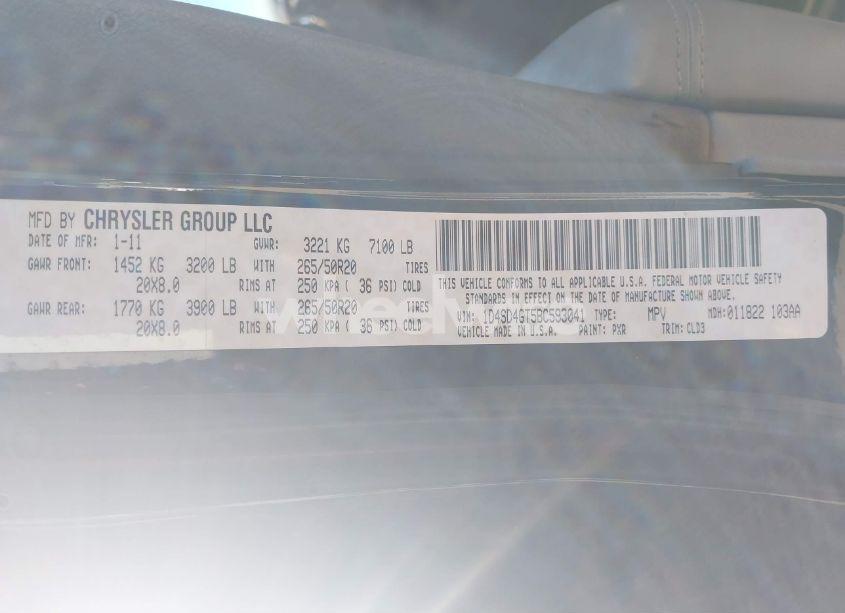 Photo 9 of 2011 Dodge Durango CREW (VIN 1D4SD4GT5BC593041)