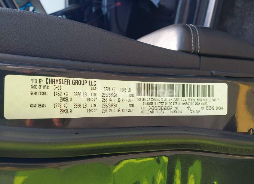 Photo 9 of 2011 Dodge Durango CITADEL (VIN 1D4SD5GT9BC688367)