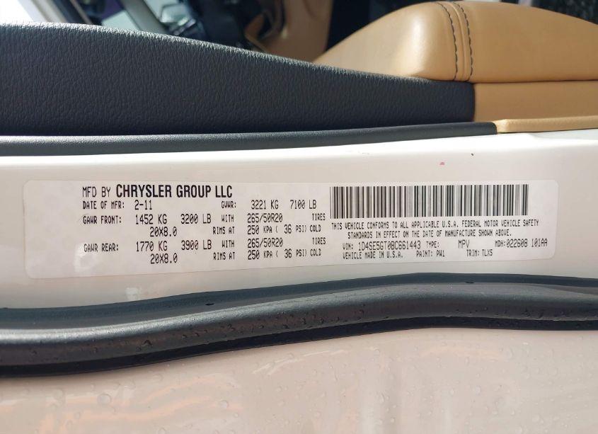 Photo 9 of 2011 Dodge Durango CITADEL (VIN 1D4SE5GT0BC661443)