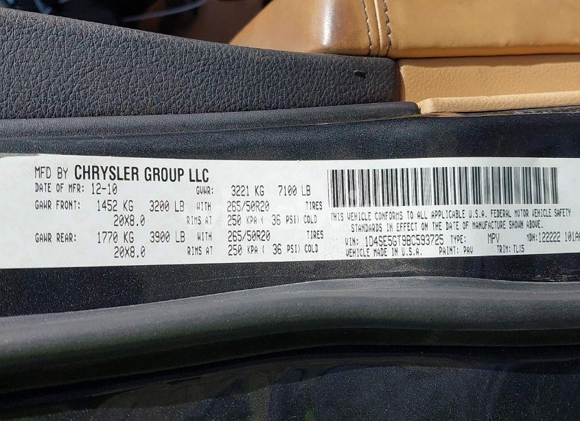 Photo 9 of 2011 Dodge Durango CITADEL (VIN 1D4SE5GT9BC593725)