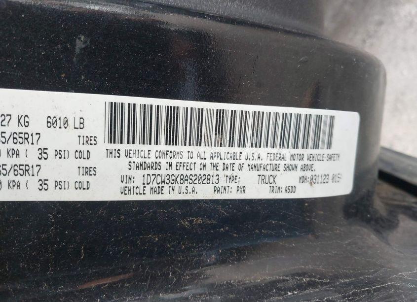 Photo 9 of 2010 Dodge Dakota BIGHORN/LONESTAR (VIN 1D7CW3GK8AS202813)