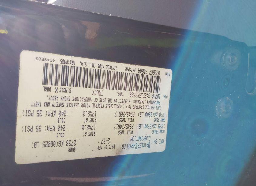 Photo 9 of 2007 Dodge Ram 1500 ST (VIN 1D7HA16K37J586038)