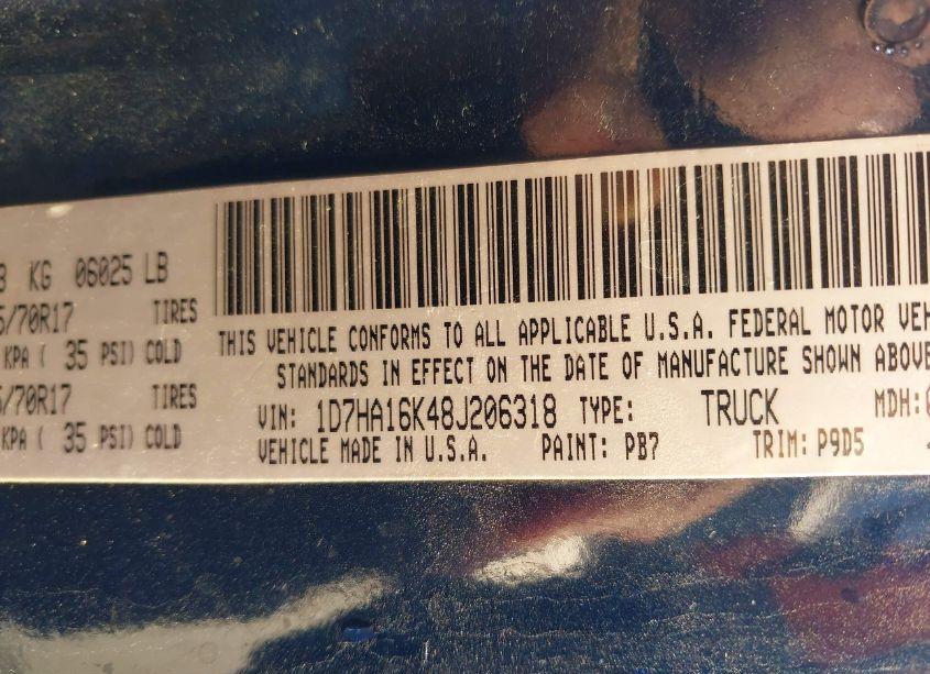 Photo 9 of 2008 Dodge Ram 1500 ST/SXT (VIN 1D7HA16K48J206318)