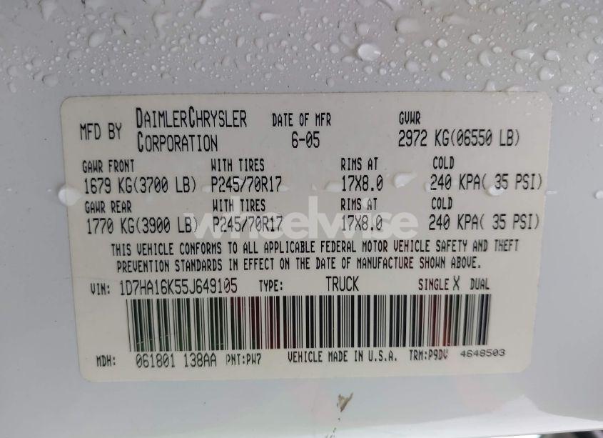 Photo 9 of 2005 Dodge Ram 1500 ST (VIN 1D7HA16K55J649105)