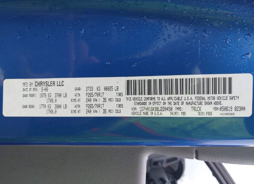 Photo 9 of 2008 Dodge Ram 1500 ST/SXT (VIN 1D7HA16K88J220450)