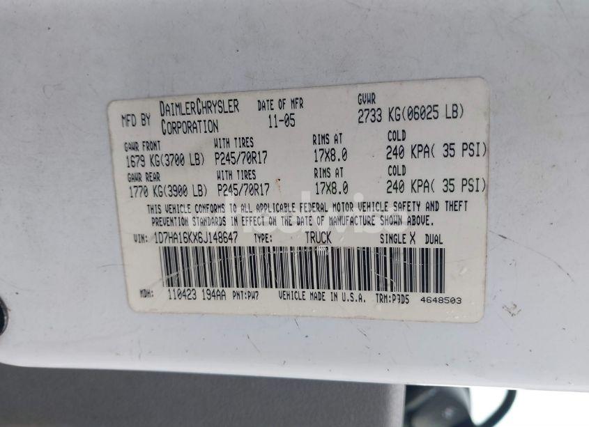 Photo 9 of 2006 Dodge Ram 1500 ST (VIN 1D7HA16KX6J148647)