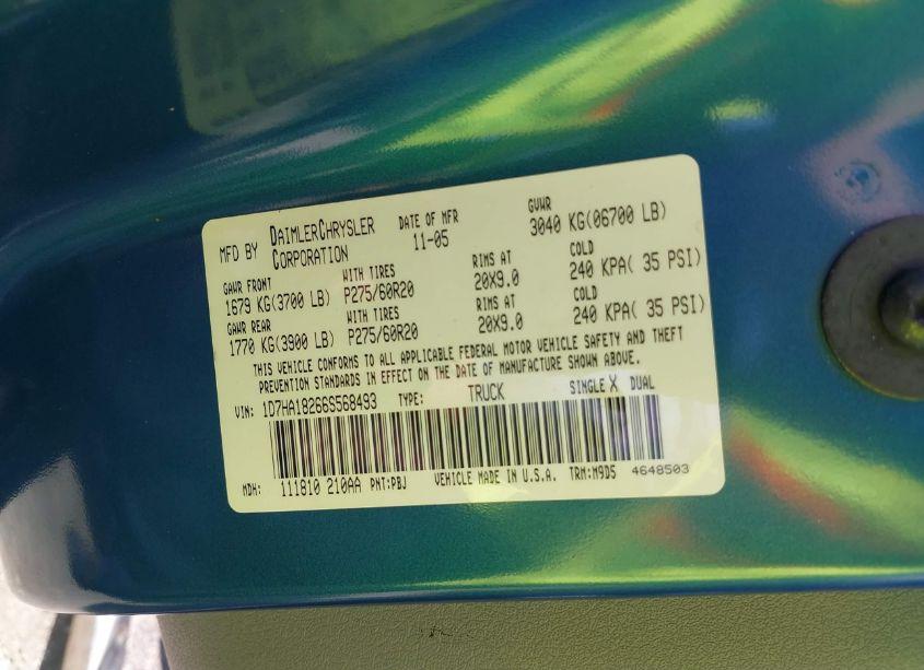 Photo 9 of 2006 Dodge Ram 1500 SLT (VIN 1D7HA18266S568493)