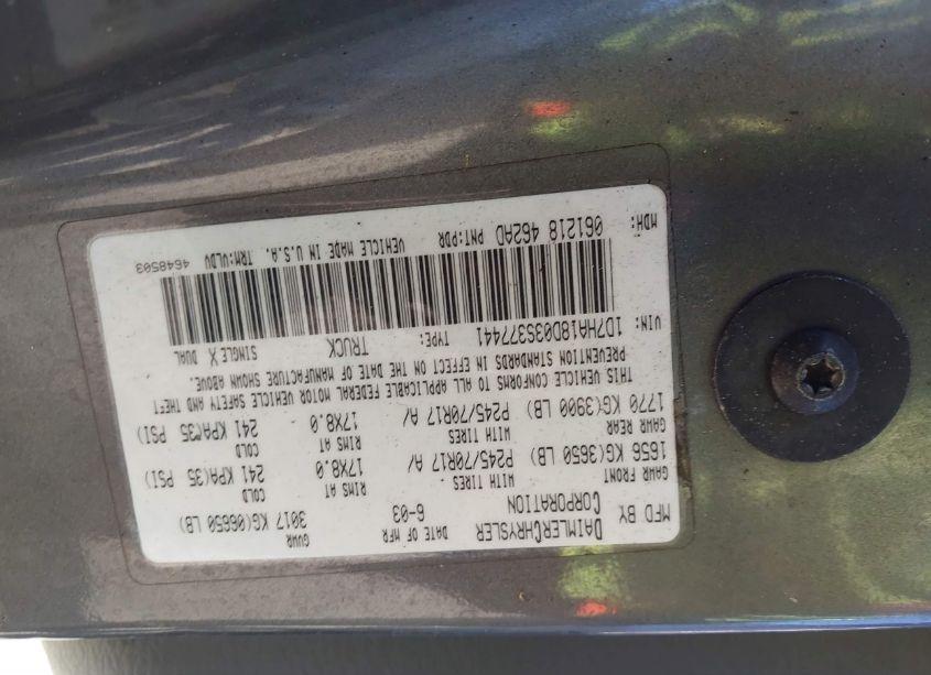 Photo 9 of 2003 Dodge Ram 1500 (VIN 1D7HA18D03S377441)