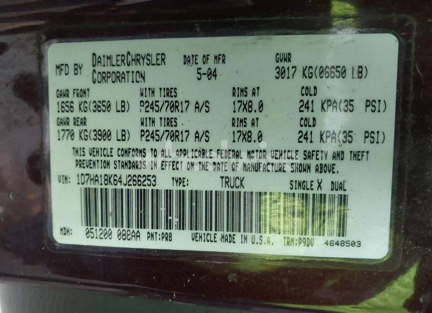 Photo 9 of 2004 Dodge Ram 1500 ST (VIN 1D7HA18K64J266253)