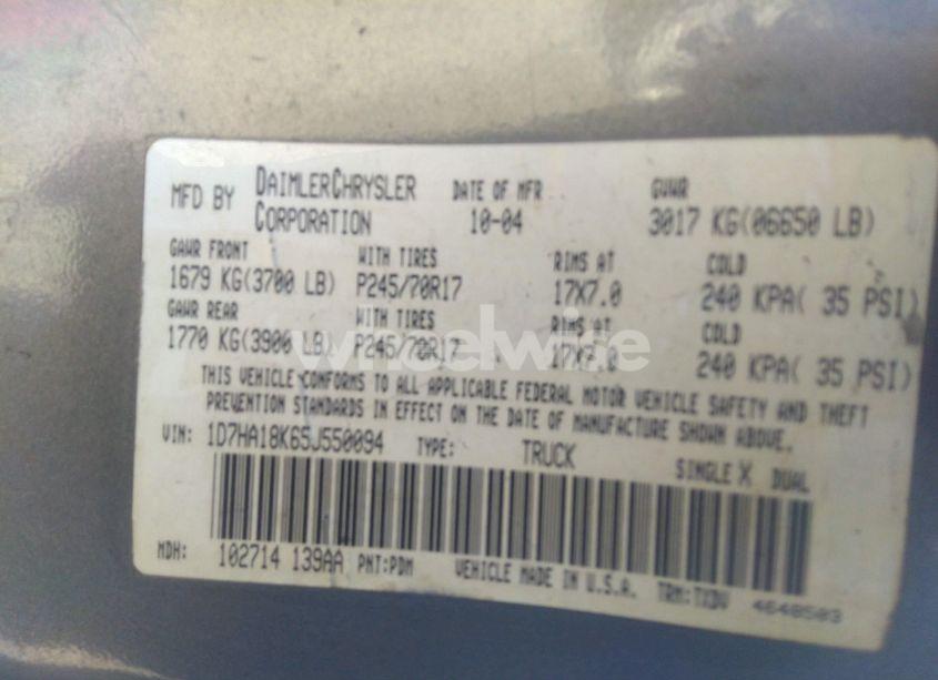 Photo 9 of 2005 Dodge Ram 1500 ST (VIN 1D7HA18K65J550094)