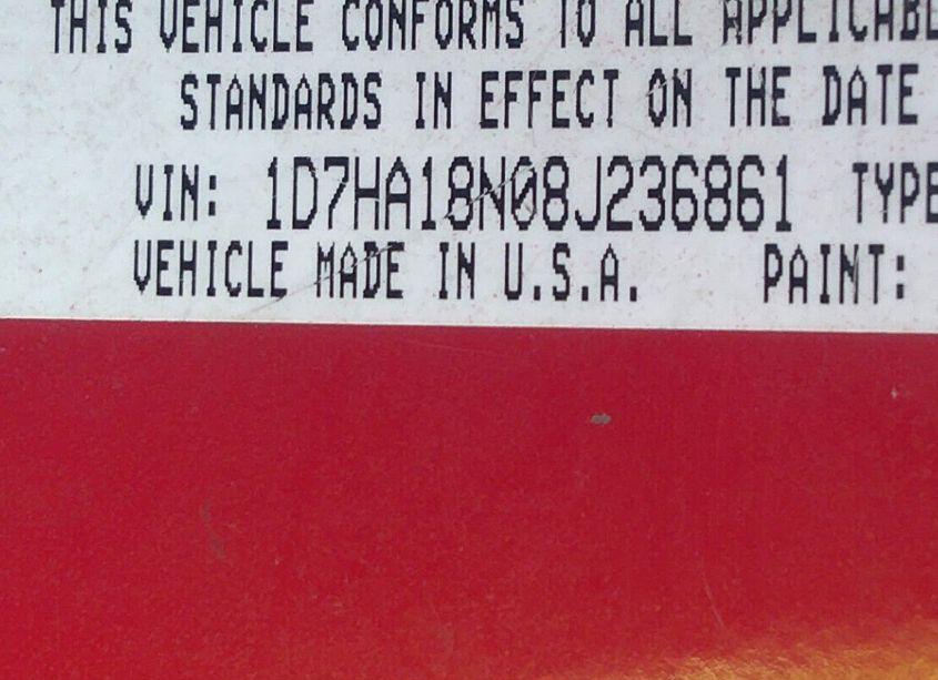 Photo 9 of 2008 Dodge Ram 1500 SLT (VIN 1D7HA18N08J236861)