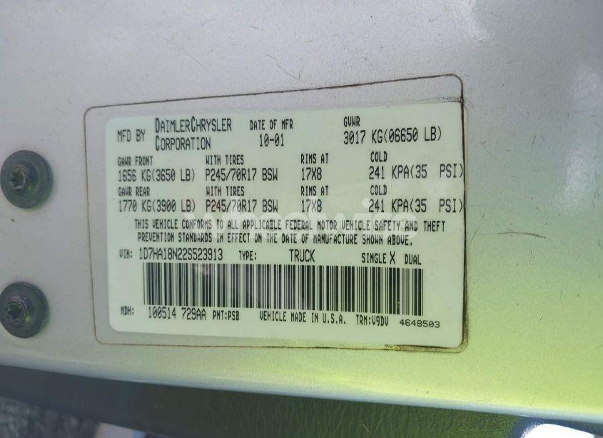 Photo 9 of 2002 Dodge Ram 1500 ST (VIN 1D7HA18N22S523913)