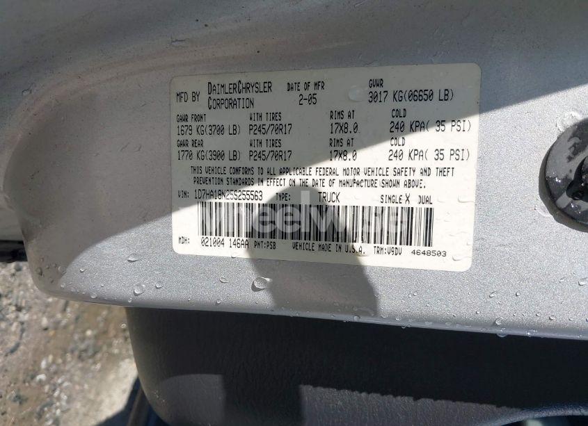 Photo 9 of 2005 Dodge Ram 1500 SLT/LARAMIE (VIN 1D7HA18N25S255563)