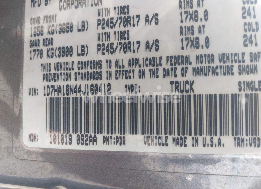 Photo 9 of 2004 Dodge Ram 1500 SLT/LARAMIE (VIN 1D7HA18N44J160412)