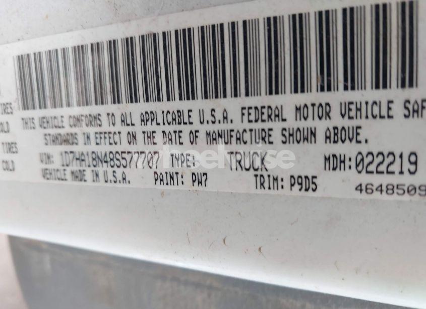 Photo 9 of 2008 Dodge Ram 1500 ST/SXT (VIN 1D7HA18N48S577707)