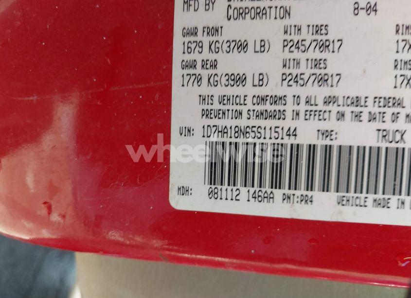 Photo 9 of 2005 Dodge Ram 1500 ST (VIN 1D7HA18N65S115144)