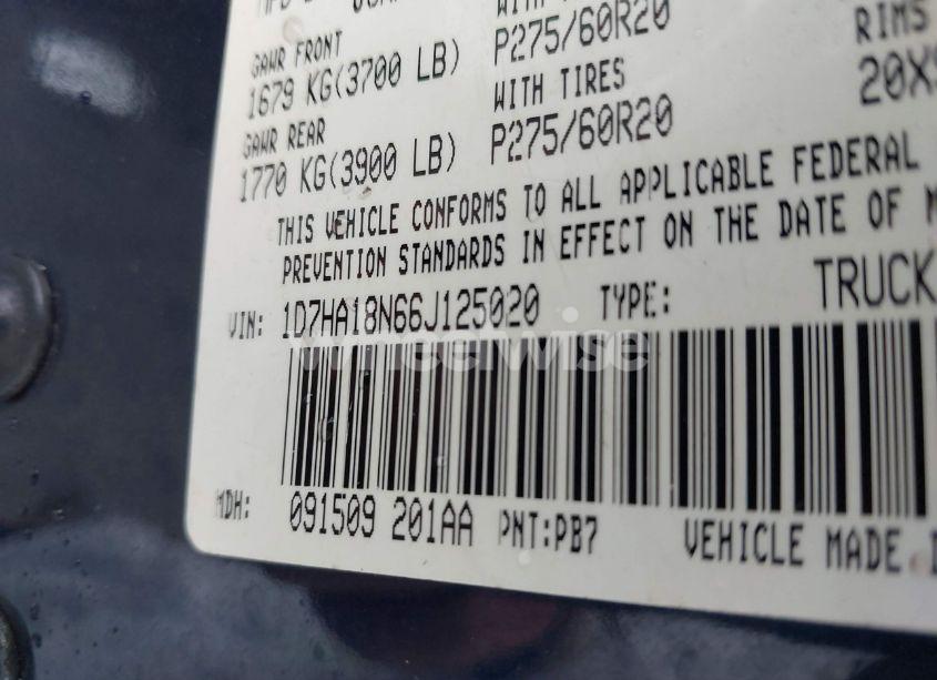 Photo 9 of 2006 Dodge Ram 1500 SLT (VIN 1D7HA18N66J125020)