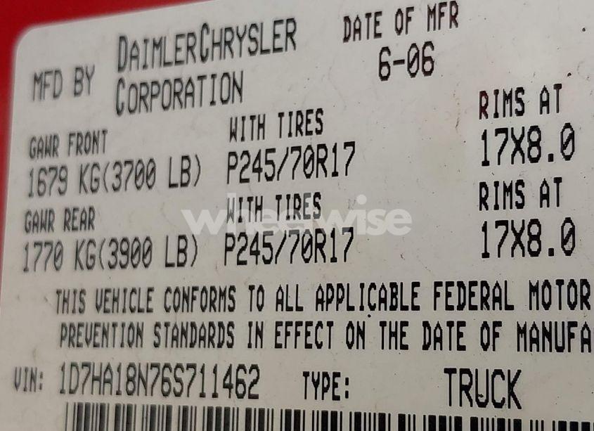 Photo 9 of 2006 Dodge Ram 1500 ST (VIN 1D7HA18N76S711462)