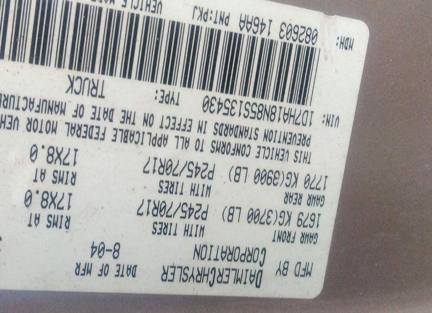 Photo 9 of 2005 Dodge Ram 1500 SLT/LARAMIE (VIN 1D7HA18N85S135430)